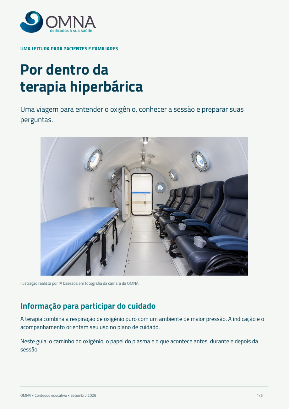 Página 1 de 6 do guia ilustrado de terapia hiperbárica